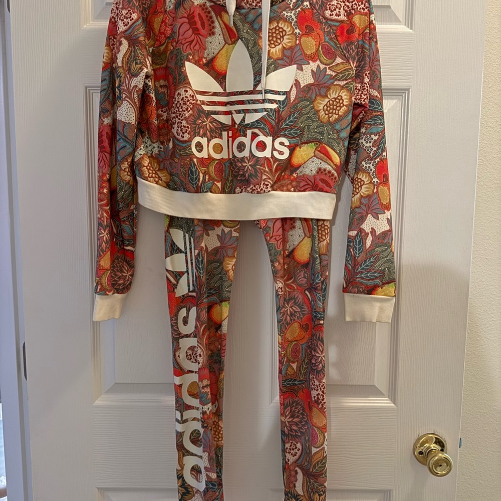 Adidas Originals x The Farm Company tropical/floral collection track suit